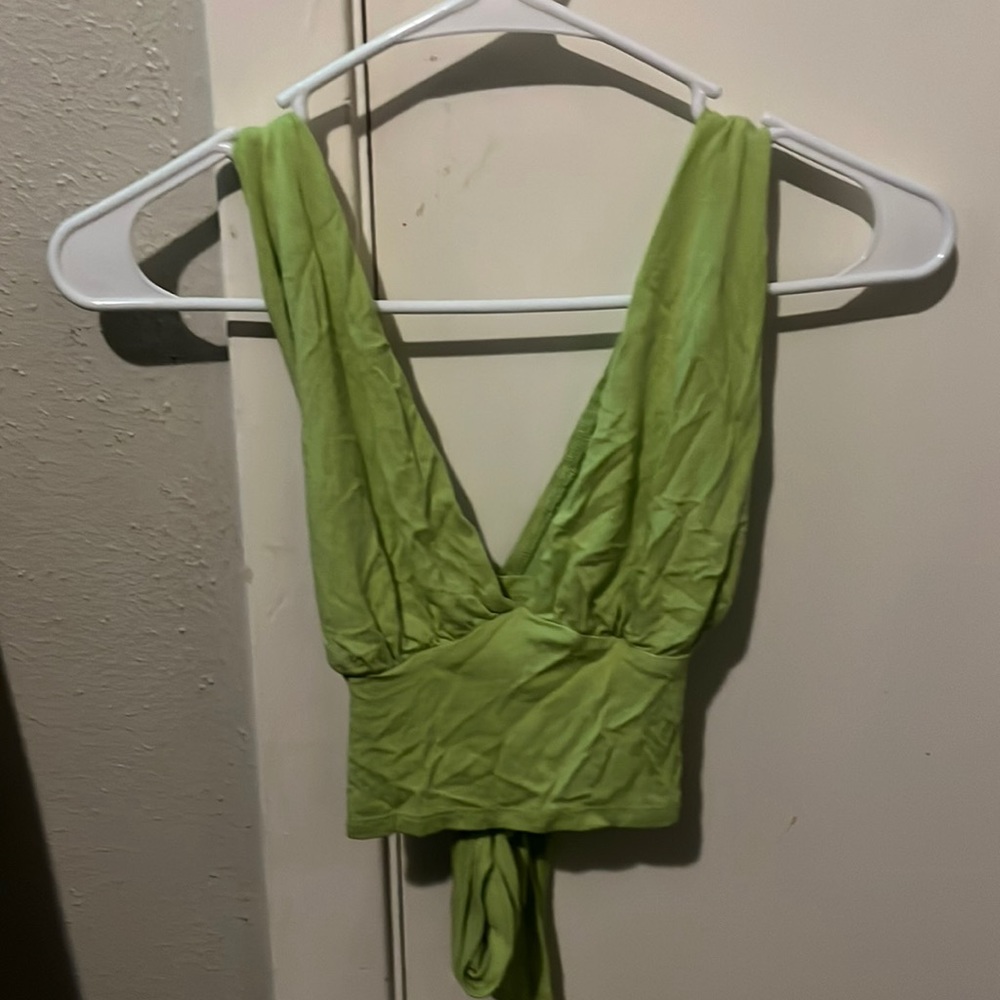 pacsun green wrap top